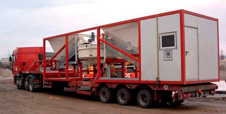 Транспортировка мобильного бетонного завода Sumab K-40